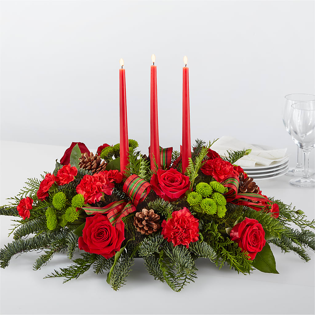 By the Candlelight Centerpiece – Albelos Flowers Llc, Tampa FL