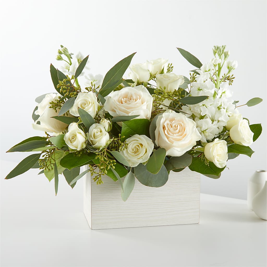 Fresh Linen Box Bouquet – Albelos Flowers Llc, Tampa FL
