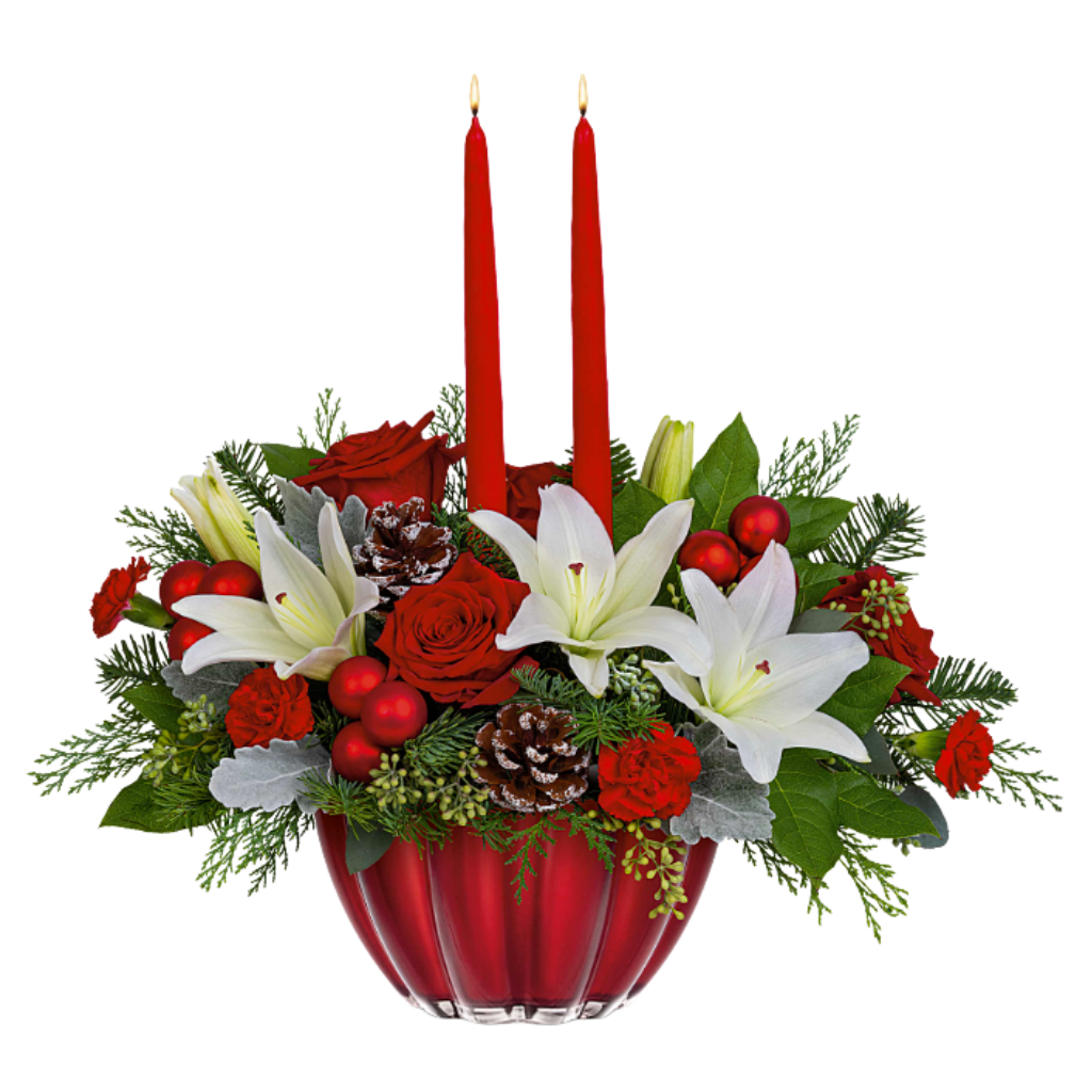 Joyous Christmas Centerpiece – Albelos Flowers Llc, Tampa FL