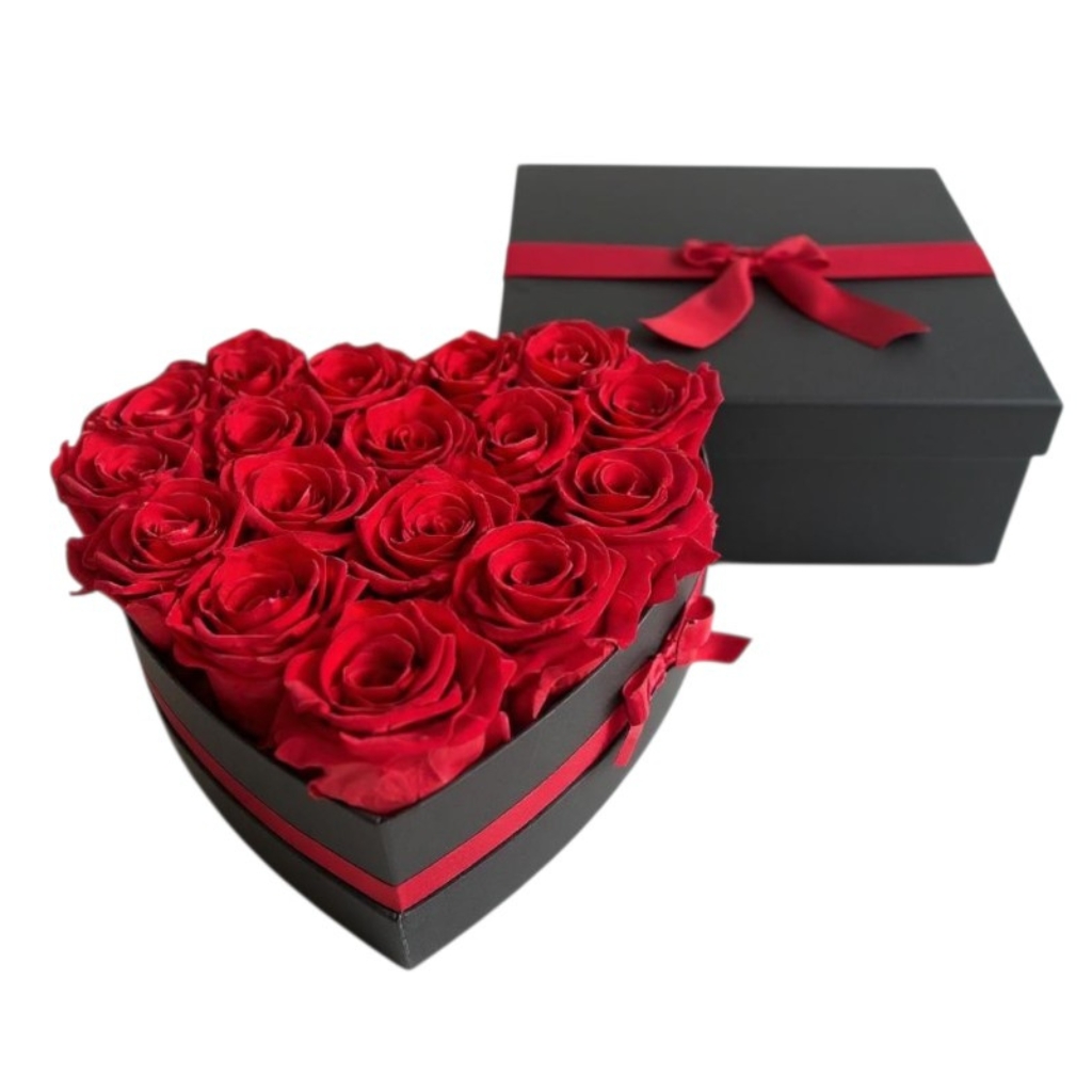 Preserved Natural Roses - Red Floral Heart