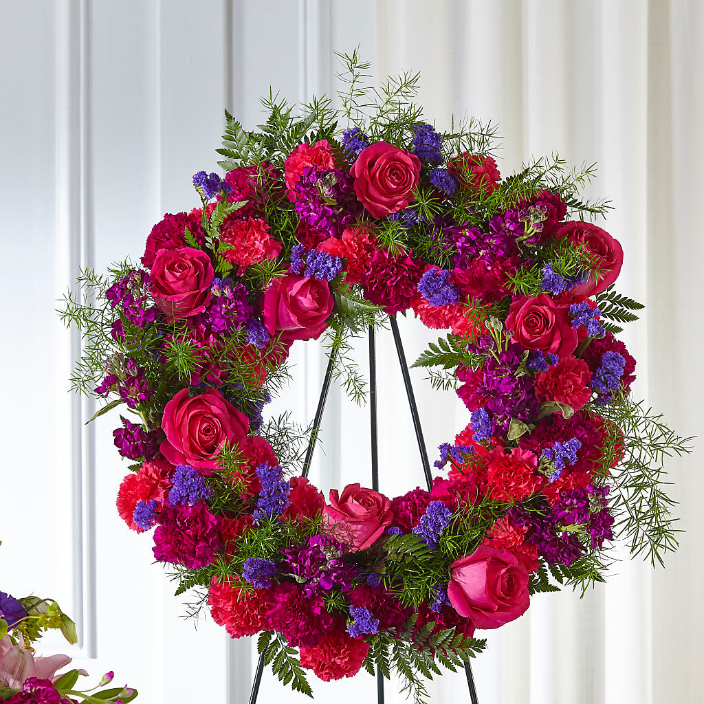 Calming Colors Wreath – Albelos Flowers Llc, Tampa FL