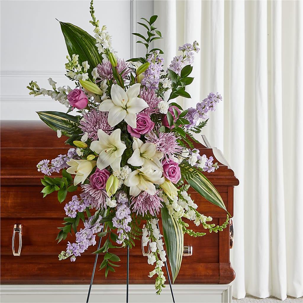 Grateful Hearts Standing Spray – Albelos Flowers Llc, Tampa FL