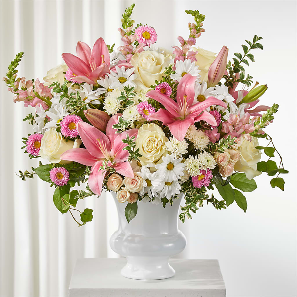 Empathetic Blooms Urn Arrangement – Albelos Flowers Llc, Tampa FL