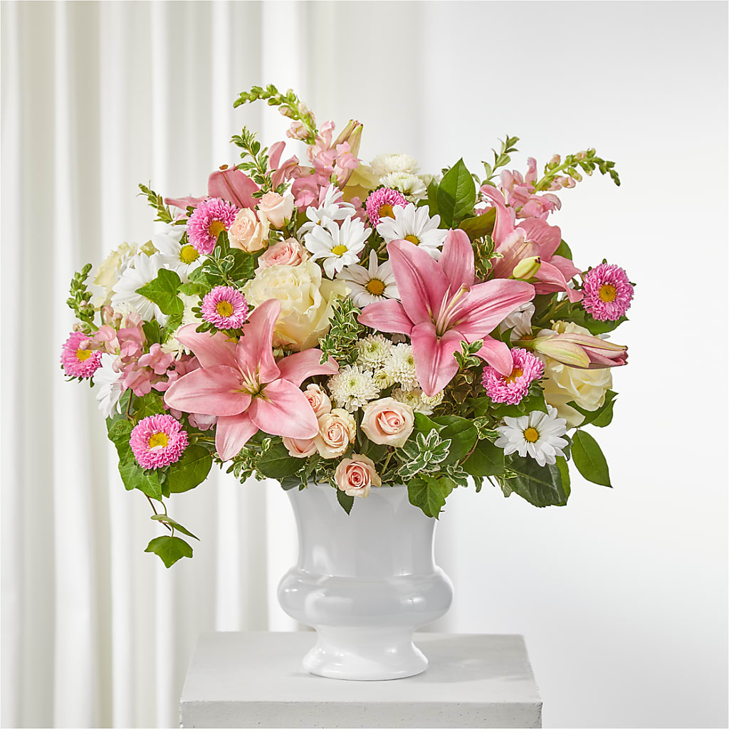 Empathetic Blooms Urn Arrangement – Albelos Flowers Llc, Tampa FL