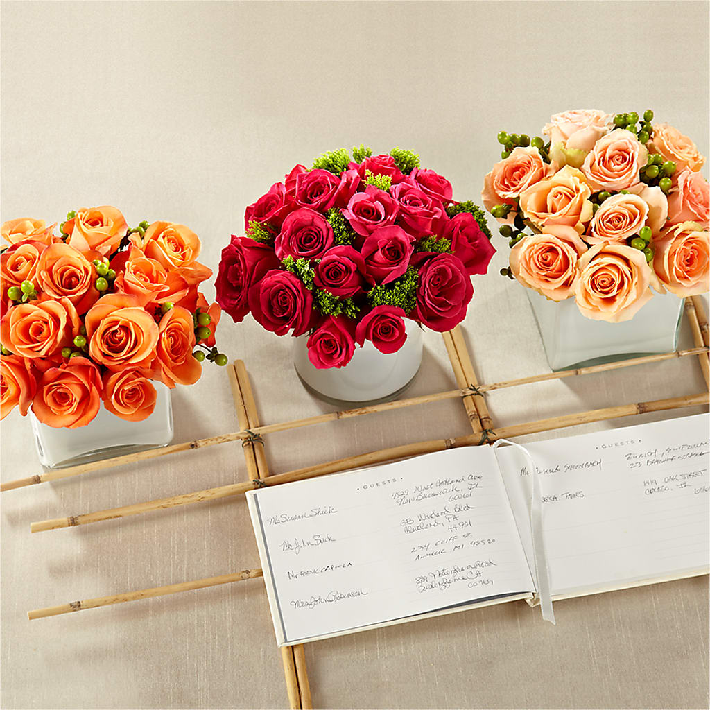 Dawn Rose Centerpiece – Albelos Flowers Llc, Tampa FL