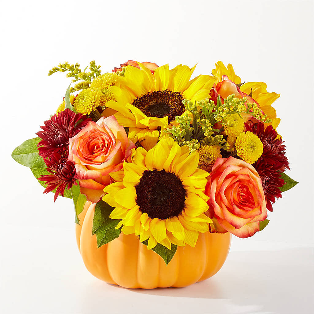 Golden Gourd Pumpkin Bouquet –  Albelos Flowers Llc, Tampa FL