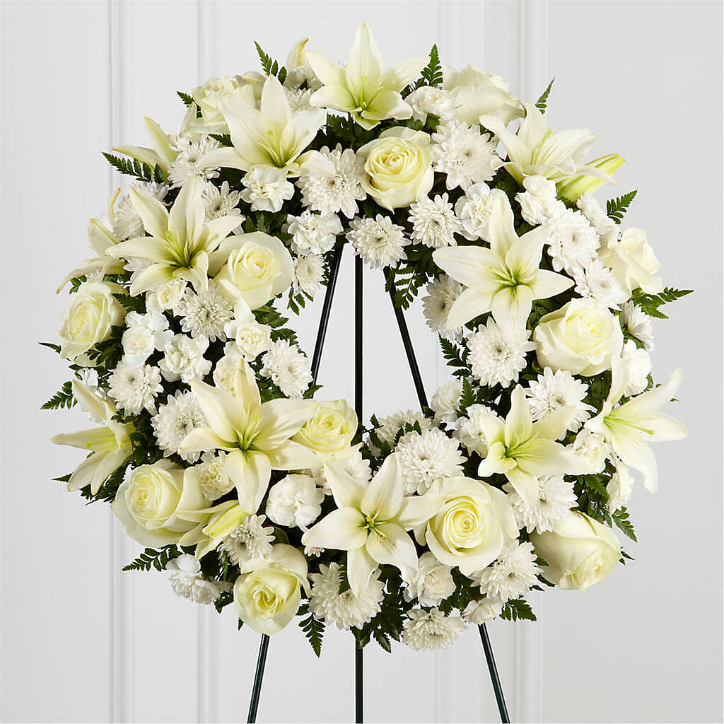 Treasured Tribute Wreath –  Albelos Flowers Llc, Tampa FL