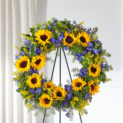 Bright Rays Wreath –  Albelos Flowers Llc, Tampa FL