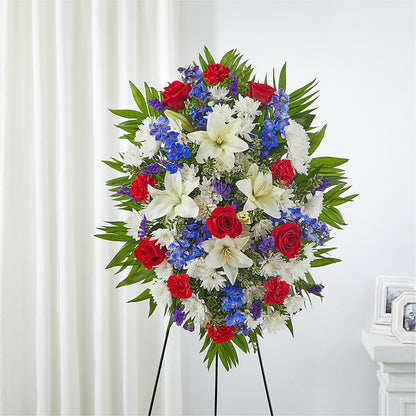 Arreglo floral en pie "Servicio apreciado"